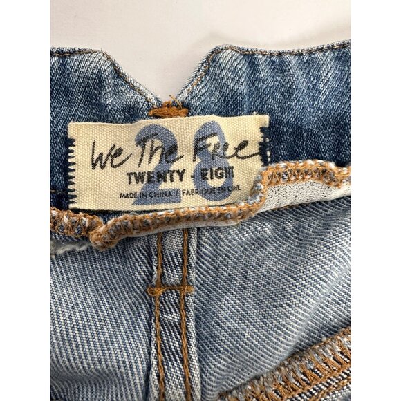 Free People Western Denim Shorts Size 28 Adjustable Waist Cowgirl Boho Country - Picture 3 of 11